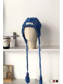 1 件波西米亚花流苏镂空头带帽，手工编织夏季复古帽，适合女士秋季配饰 - 針織帽 - 查看 7