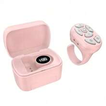 1pc Round Wireless Remote Control, Scrolling Ring With Battery Level Display, For E-Book Reading, Video Scrolling, And Camera Shutter - USB Rechargeable, Long-Lasting Lithium Polymer Battery, Portable Slouchy Operation Mode, Compatible With IPhone, IPad, Android Devices Suitable For Summer Vacation, Travel Holiday, Portable Camera Shutter Wireless Shutter