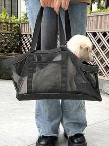 1pc Breathable Mesh Pet Backpack, Cat Carrier Backpack, Fashionable & Minimalist Small Pet Carrier Backpack - Multicolor - View 9