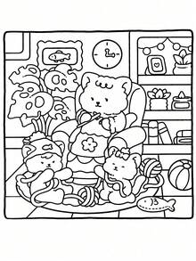 1 Pc "Mom's Time" Cocoa Themed Coloring Book, Suitable For Adults And Children, Bold And Simple Patterns, Large And Clear Design, Ideal For Relaxation. Can Be Used As Christmas, Halloween, Birthday, Children's Day Gift, Student Supplies, Back To School Supplies Or School Supplies.