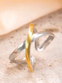 1pc Exaggerated Hollow Butterfly Shaped Titanium Steel Adjustable Thumb Ring For Women, Fashionable, Suitable For Daily Wear, Party And Weddings - Gold - View 8