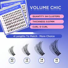 77Pcs Bepholan Lash Clusters, Individual Cluster Lashes, 10-16mm C Curl DIY Eyelash Extension Super Thin Band Resuable Soft Glue Bonded Lash Extensions (PJSD727-84B)