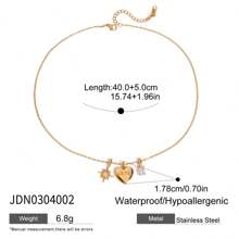 Heart Mom Pendant Necklace For Mother's Day Stainless Steel Delicate Jewelry Gift Zirconia Star Charm Necklace