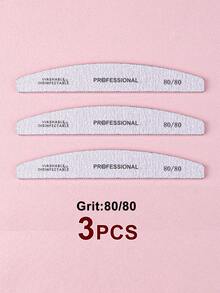 3/5/10支装灰色专业新月形指甲锉，双面修甲工具，80/80、100/100、100/180、180/240目砂纸 - 淺灰色 - 查看 13