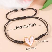 1 件心形编织手链，适合女士日常佩戴的腕带