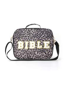 1pc Women'S Large Size Letter Embroidery Multifunctional Bible Bag Shoulder Bag Bible Handbag Bible Bag Bible Bag With Shoulder Strap Bible Bookmark Box Suitable For Girls Women Daily Storage Participating In Worship Activities Give To Children Parents Holiday Gift Does Not Include All The Pens And Notebooks Inside Please Note Whether The Product Size In The Picture Is Suitable For You - Multicolor - View 9