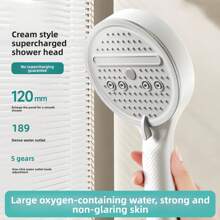 3pcs/Set Fish Scale Patterned High Pressure Shower Head Kit - ABS Large Panel 5-Setting Adjustable + 1.5m Hose + No-Drill Bracket | Home Bathroom Hot Water Heater Showerhead | Hotel & Homestay Grade Quality - Multicolor - View 2