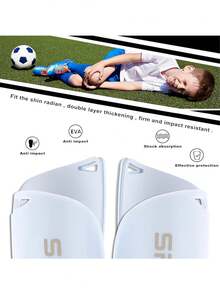 5-13Y Kids & Teens Soccer Shin Guards Set, Include Shin Guards & Long Soccer Socks, Lightweight Soccer Gear For Boys & Girls Ages 8-12, EVA Padding Protects Against Impact & Injury - Multicolor - View 5