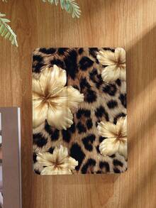 Kingsung Leopard Print Gold Lotus Flower Tablet Protective Case, Compatible With IPad 9.7/10.2/10.5/10.9/12.9/Pro 11 (10th Gen), Galaxy Tab S6 Lite 10.4 Inch, Kindle Paperwhite (12th Gen, 2024 Release), 2022 Kindle (11th Gen), Soft Shock-Proof, Smart Stand/Auto Wake/Sleep Function. Leopard Print Protective Case. - Multicolor - View 3