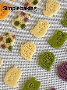 4pcs Ghost Pattern Cookie Mold Set, Parent-Child Cookie Mold, Halloween And Day Of The Dead Party Decoration, Cute Cartoon Ghost Shaped Cookie Stamp, Easy To Use Cookie Cutter - White - View 5