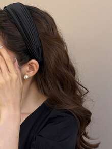 3 件女士时尚简约优雅纯色褶皱百搭头带，适合日常使用，居家、学校、海滩、工作、派对、节日、生日、返校、新年、情人节、母亲节、婚礼、音乐节、毕业典礼、发带、发箍、发饰