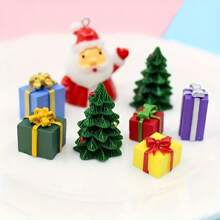 10/20个树脂迷你圣诞树装饰品，无需电源或灯泡，非常适合节日装饰、圣诞配件、圣诞礼物、DIY工艺品、迷你手机壳、节日装饰品、礼品、节日饰品 - 綠色 - 查看 4