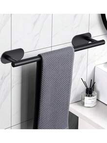 1pc Self-Adhesive Towel Rack, Stainless Steel Bathroom Towel Holder With Toilet Paper Holder, No Drilling Install Bathroom Accessories - Multicolor - View 13