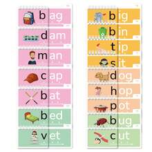 Read And Rhyme Flip Book, Word Family Flash Cards Learn To Read Phonics, Word Building Activity Book Educational Game For Classroom & Homeschool Supplies Must Have - Multicolor - View 11