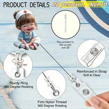 1 Stück einziehbarer Krankenschwester Ausweishalter mit ID-Clip, für Krankenschwester Namensschild, Anatomie Pflege Arzt RN LPN Medizinische Assistenz, zufällige Farbe Schnappverschluss