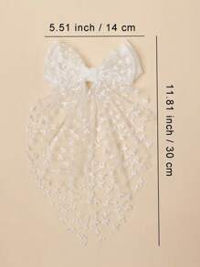 1 pezzo Fermaglio per capelli grande con fiocco di pizzo, accessorio per capelli dolce e carino da principessa, perfetto per la stagione romantica del matrimonio delle ragazze, un regalo estivo fresco per i capelli