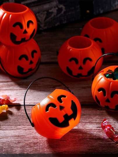 10 Pezzi Secchi per Caramelle di Ognissanti, Secchi per Caramelle a Forma di Zucca, Lanterne di Zucca, Decorazioni per Feste di Ognissanti