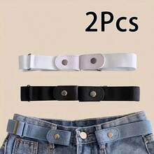 1/2/3/4pcs Simple Canvas Elastic Waist Belt, Fashion Casual Invisible Belt Accessory For Dress & Jacket