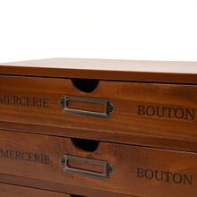 YUNRUX Small Wooden Storage Box Office Desk Organizer / 4 Drawers Brown