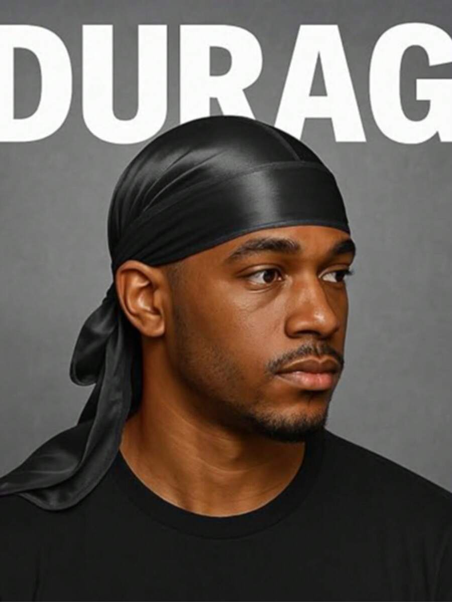 Durag con tiras largas, pañuelos para la cabeza para hombres, gorra para ondas - Multicolor - Ver 1