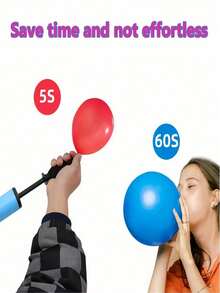 手持式气球泵套件，双向手动气球充气器 - 适用于派对、婚礼、生日、特殊活动、气球配件、带金色装饰的优雅气球泵 - 手持式、便携式、适用于婚礼、生日、毕业典礼、气球充气器、时尚设计、耐用塑料、马卡龙气球泵