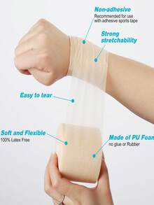 1 卷 7cm*27cm/6cm*10m 皮肤基膜，泡沫绷带，海绵泡沫腕带弹性绷带健身房配件健身房绷带运动胶带 - 米色 - 查看 5