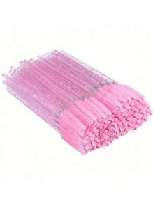 100pcs Crystal Pink Eyelash Brushes, Mascara Wands With Storage Box, Bendable Disposable Eyebrow Brushes, Eyelash Extension Brushes, Eyebrow Brushes, Castor Oil Brushes, Eyebrow Brushes, Eyeshadow Brushes, Spiral Brushes
