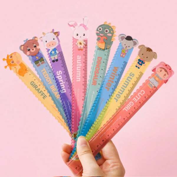 6pcs/Set 15cm Ruler With Wave Line, High-Quality Multi-Function Ruler For Elementary Students, Student Stationery & Small Gift,For School Supplies,Back To School