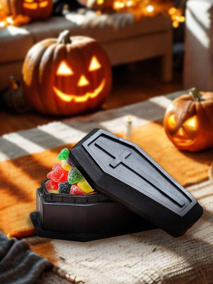 12 piezas Caja de ataúd de Halloween con tapa, caja de regalo para fiesta, caja decorativa de ataúd de plástico, decoración de fiesta, regalos de broma, decoración gótica, manualidades DIY para decoración del hogar