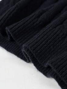 一件秋冬复古硬币图案男士毛衣，休闲宽松套头衫，时尚街头风，四分之一拉链高领纯色，适合万圣节穿着，长袖上衣 - 黑色 - 查看 6