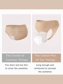 4-Pack Of Premium Women's Seamless Thongs - Invisible Nylon Stretch Briefs, Black + Skin Color Combination, Sizes XS-L Available, Perfect For Everyday Comfort And Style, Everyday Comfort Women's Panties Elastic Material - 彩色 - 查看 6