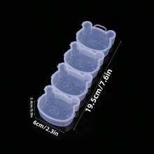 2pcs/1pc Multi-Shape Hair Tie Organizer Box, Transparent Plastic Container With Compartments & Locking Lid, Heart & Bear Shaped Jewelry, Candy, Pearl, Stationery Storage Box, Versatile Home Organization Solution, Jewelry Box - Multicolor - View 7