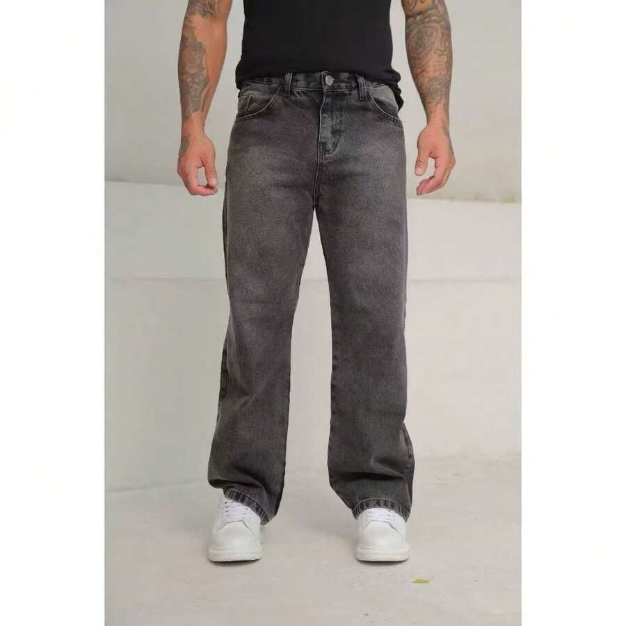 Balao Straight Baggy Jeans, Light And Dark, Skate Style - 鏽棕色 - 查看 1