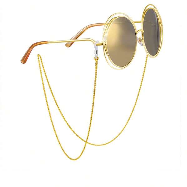 1 peça corrente de óculos corda de metal - cordão de óculos de aço inoxidável com design de torção