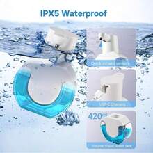 420ml Large Capacity Contactless Rechargeable Smart Automatic Soap Dispenser, Wall-Mounted Foam Hand Wash Liquid Dispenser, Electric Kitchen Dish Soap Machine, Transparent Visible Water Tank, IPX5 Waterproof Body, Long-Lasting Battery, 4 Adjustable Modes, Suitable For Kitchen, Bathroom, Hospital, Hotel, School, Airport, Ideal Christmas Or Halloween Gift
