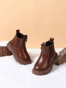 1 Pair Children's Autumn/Winter New Soft Bottom Fashion Versatile Outdoor Anti-Slip Classic Leather Boots - Brown - View 3