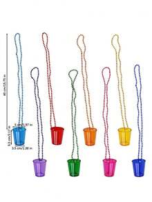 3/5pcs Beaded Plastic Wine Glass Necklace, Suitable For Birthday, Wedding, Christmas Party, Explosion Dance Party, Festival Parade, 1pc/Set - Multicolor - View 7
