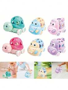 婴儿汽车玩具婴儿软橡胶推车幼儿摇铃滚动汽车惯性动力卡车玩具礼物，果冻车，幼儿玩具车，汽车玩具，返校