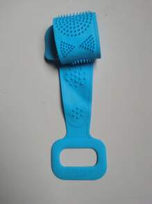 1 件硅胶身体去角质刷，淋浴刷，配有超长带子和手柄，方便背部去角质和去除身体污垢