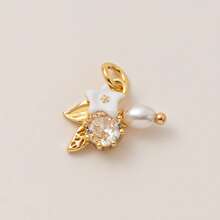 1pc Fashionable, Sweet, Cute, Colorful Flower Pendant, Pearl Grape Pendant, Ballet Dancer Pendant, Electroplated 18K Gold Waterproof And Sweat Proof, Suitable For DIY Necklaces, Bracelets, Earrings, Keychains, Bag Chains, Shoe Buckle Accessories, Women's Jewelry Accessories, DIY Accessories