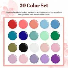 23 PCS Gel Nail Polish Set With Base Glossy And Matte Top Coat Multicolored Gel Nail Long Lasting Suitable For All SeasonsDEVO - 20SET-01A - Xem 3