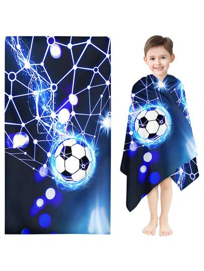 1 st strandhanddukar för barn, färgglada strandhanddukar med fotbollstema, polyestertyg, digitaltryck, flera storlekar att välja mellan, picknickmattor för utomhusbruk, badhanddukar för både pojkar och flickor