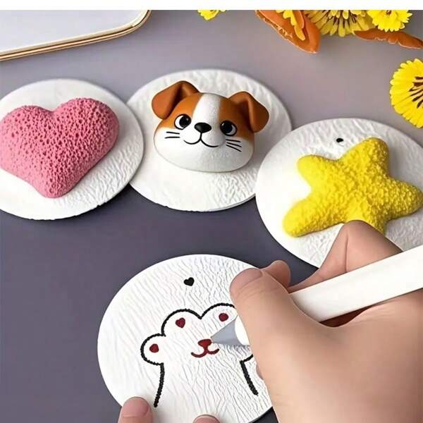 10 Stück 3D runde Schaumstoff Kunsthandwerk Papier, handgemachter Holzfaser-Schwamm, DIY Schaumstoff, geeignet für tägliche Aktivitäten und kreative Projekte, Spaß Papierbasteln, klassische Geschenkwahl, geeignet für Weihnachtsgeschenke, Schule, Büro, Heimaktivitäten, Heimdekoration Geschenke