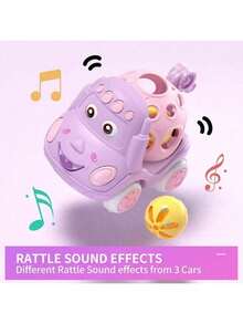 婴儿汽车玩具婴儿软橡胶推车幼儿摇铃滚动汽车惯性动力卡车玩具礼物，果冻车，幼儿玩具车，汽车玩具，返校