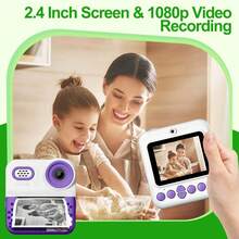 Kids Instant Print Digital Camera Toy – Built-In Zink Photo Paper Printer, Fun Music Player & Sound Effects | 2.4" LCD Screen, 1080P HD Video & 16X Zoom | Creative Travel Photography Toy For Boys & Girls Ages 3-12 | Perfect Birthday, Christmas, Holiday Gift (Pink/Blue/Purple) - XX-multicolor - View 10