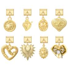 Pulseira modular com pingente interligável, decorada com elementos de coração, laço, lua e flor. Ideal como presente para amigos/casais, perfeita para Natal, Ano Novo, Halloween e Dia dos Namorados. Design encantador, joia em aço inoxidável, produto local, prático e moderno. Essencial para o Natal e o Halloween. Tons outonais, estilo natalino. - M291408 M291580 M292448 - Ver 2