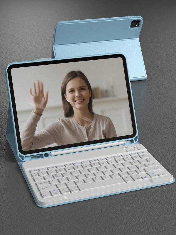 Toetsenbordhoes voor iPad Air 1/Air 2/Air 3/Air 4/Air 5/Air 6/Air 7/5e/6e generatie (iPad 10.2, 7e, 8e en 9e generatie), 10e en 11e generatie (iPad Pro 11, 2018/2020/2021/2022) met penhouder, verwijderbaar, draagbaar, ultradun, draadloos Bluetooth-toetsenbord met 150 mAh-batterij