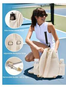 New Fashion Oversized Backpack, Large Capacity Commuter Bag, Multifunctional Storage Bag, Waterproof Tennis Racket Shoulder Bag