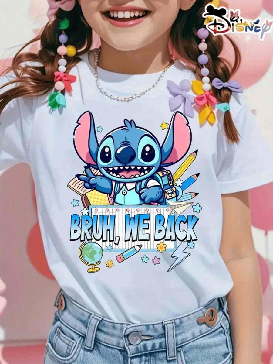 BRUH, WE BICK  Cartoon Pattern T-Shirt - Comfortable And Casual Short Sleeve Round Neck T-Shirt - Summer Fashion Carefully Designed Pattern
