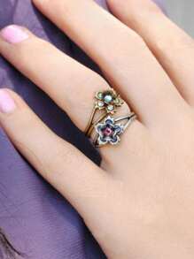 1pc Bohemian Geometric Hollow Toe Ring, Multicolor Copper Material, Minimalist & Fashionable For Women, Suitable For Beach Holiday And Daily Wear